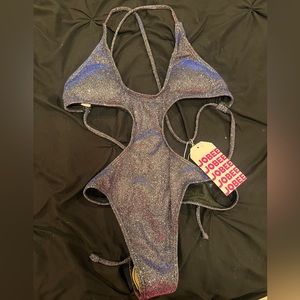 BRAND NEW WITH TAGS Jobee purple sparkle one piece swimsuit